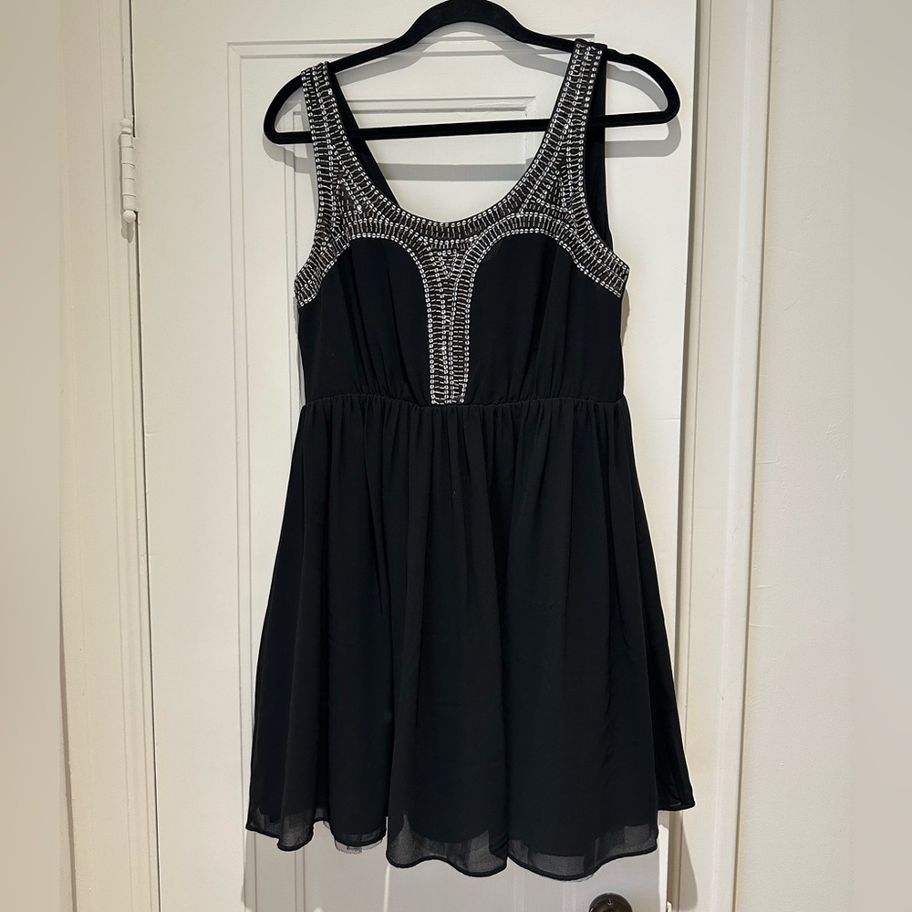 TFNC Black and Silver Sleeveless Mini Sundress